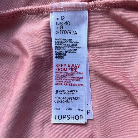 Topshop Swimsuit One Piece  Bathing Suit Floral Pink Ruffle Frill Romantic Sz 8 - Picture 5 of 16